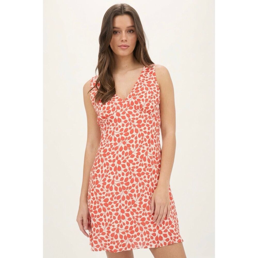 NWT The Workshop Large Tomato Girl Cottagecore Red Leaf Mini Summer Dress